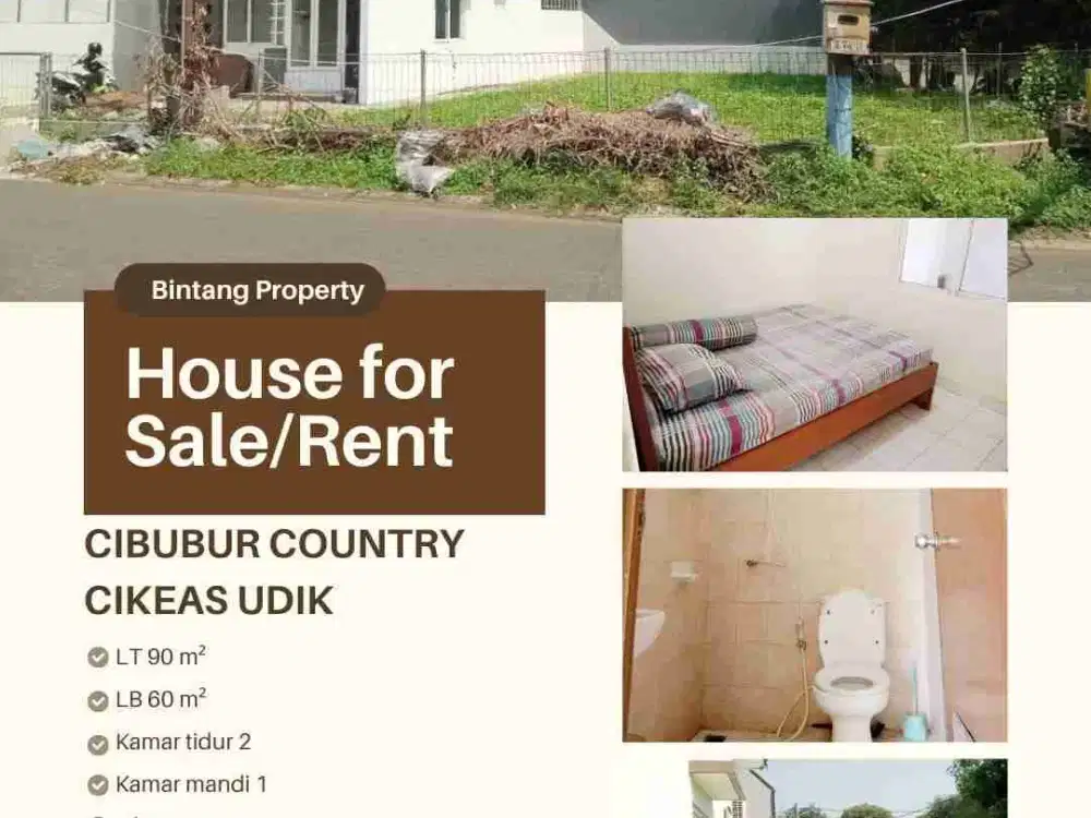Rumah di sewakan dan d jual di Cibubur Country Cikeas