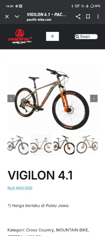 Sepeda MTB pacific vigilon 4,1