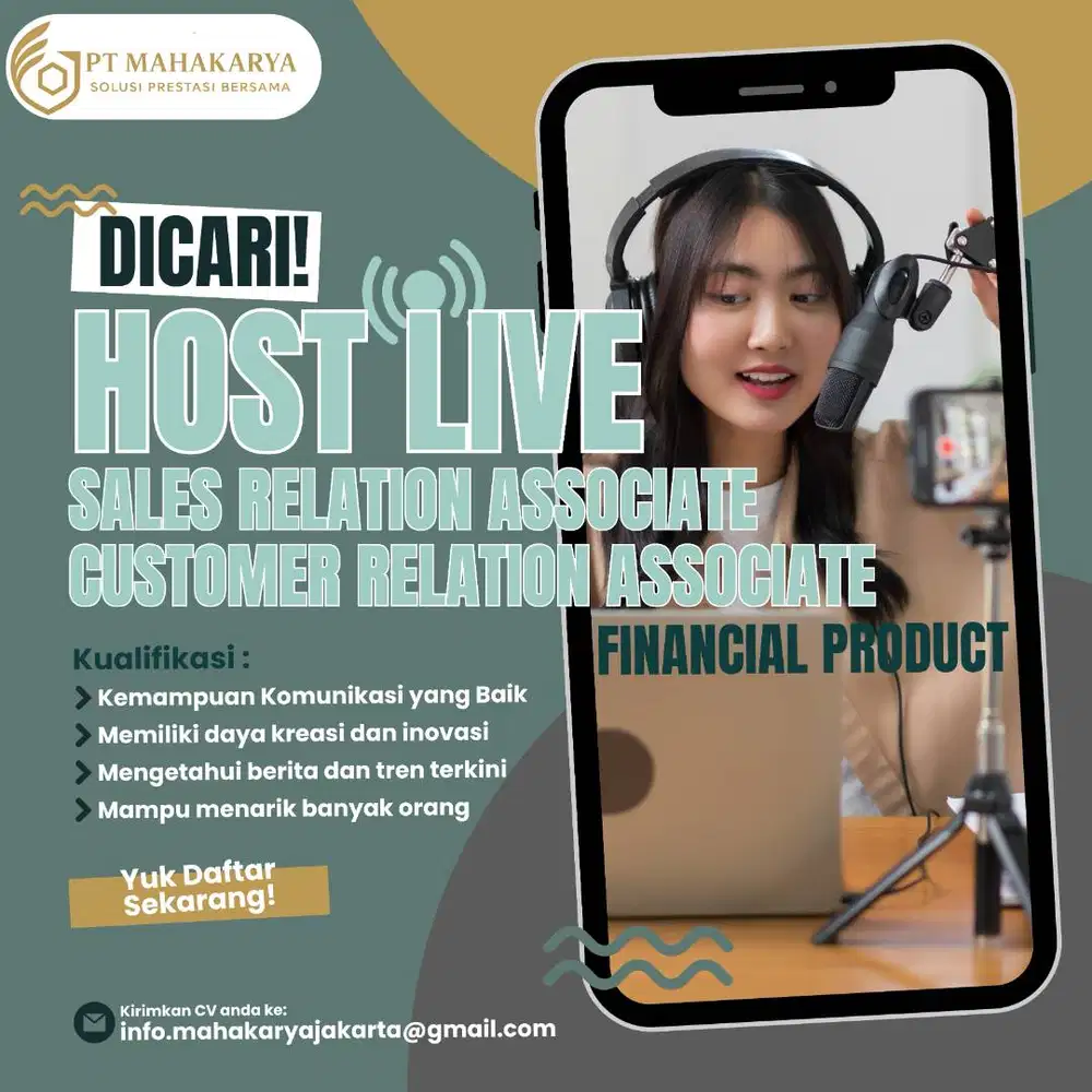 Lowongan Marketing Executive & Host Live
