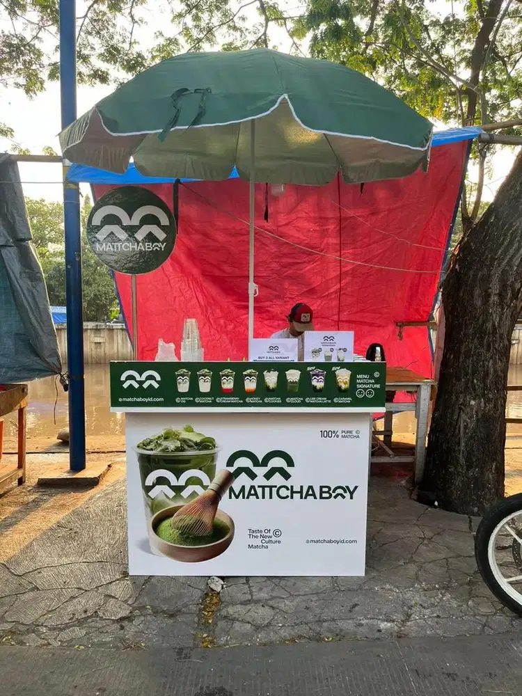 jaga booth minuman matchaboy