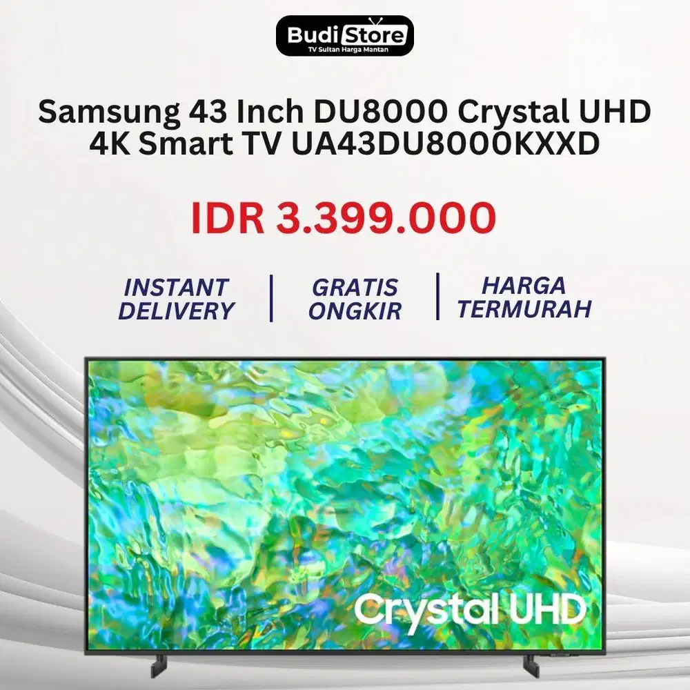 Samsung 43 Inch DU8000 Crystal UHD 4K Smart TV UA43DU8000KXXD