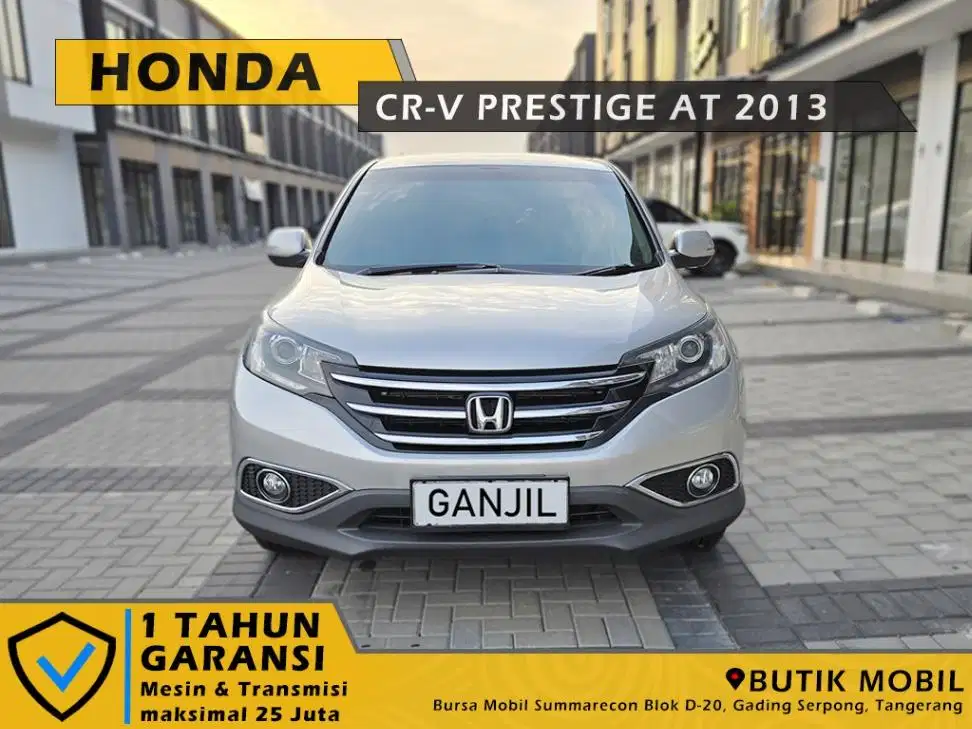 TDP 10jt. CRV Prestige 2.4 AT 2013 Silver. Low Odo 61rb