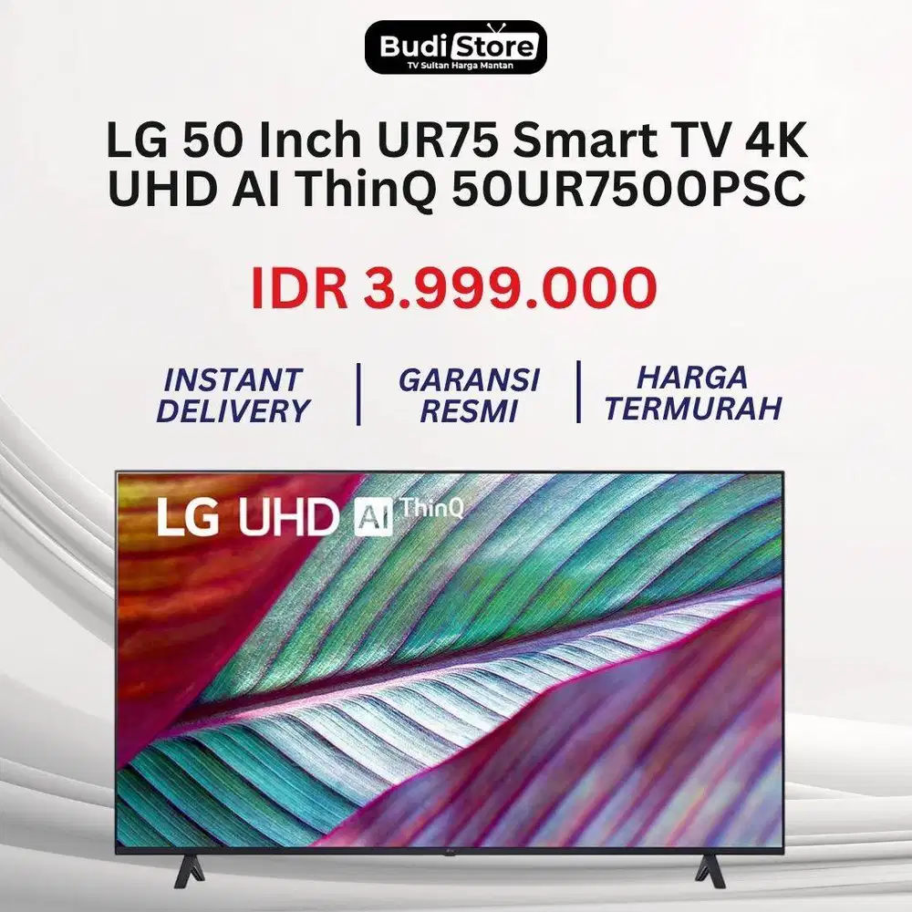 LG 50 Inch UR75 Smart TV 4K UHD AI ThinQ 50UR7500PSC