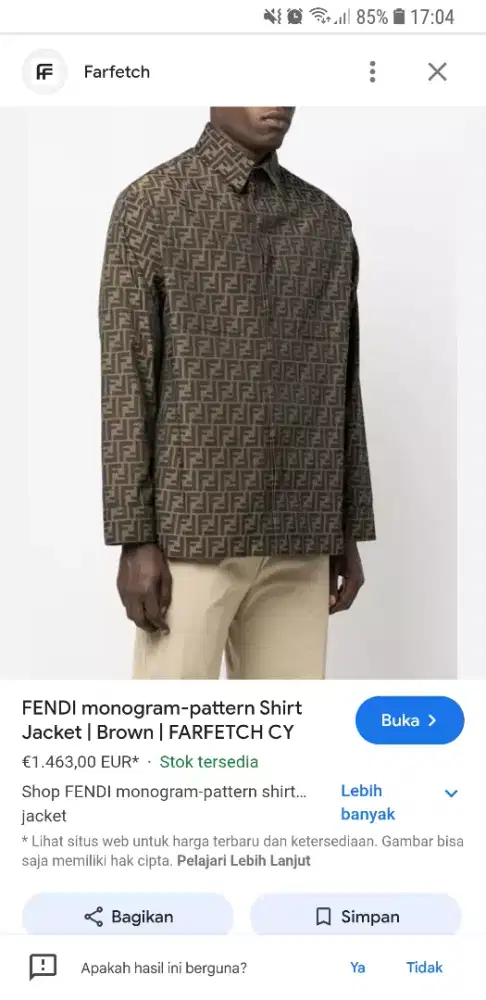 jaket trucker fendi monogram