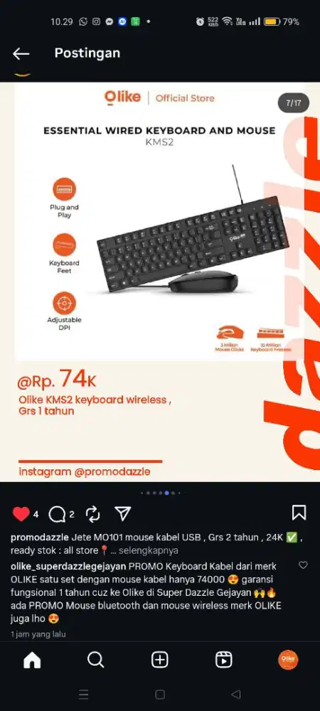 Keyboard Wired Olike KMS2
