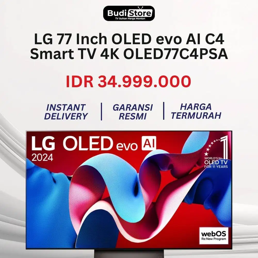 LG 77 Inch OLED evo AI C4 Smart TV 4K OLED77C4PSA