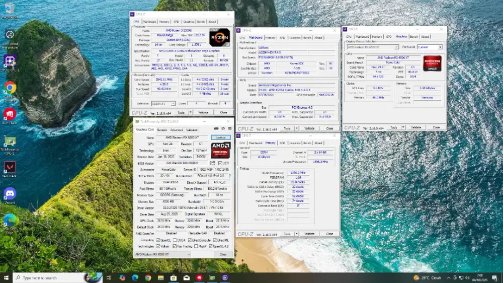 PC Komputer Ryzen VGA RX6500xt Ram 16GB Gaming