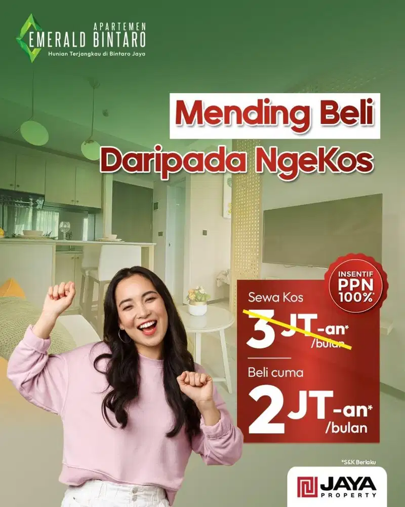 Di cari Sales Inhouse untuk ditempatkan di Apartemen Emerald Bintaro