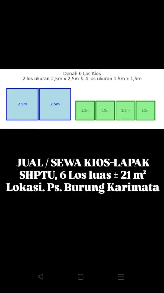 JUAL / SEWA Kios Lapak