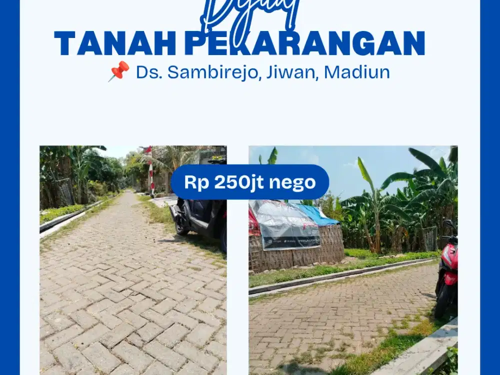 Dijual Tanah Kawasan Sambirejo, Dekat Hotel Aston Madiun