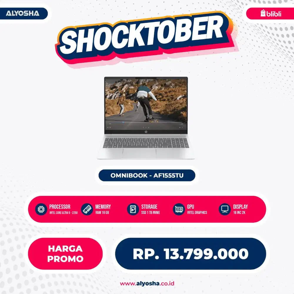 LAptop Omnibook 5 AI 16 AF1555TU Intel Core Ultra 5 225U 16GB SSD 1TB