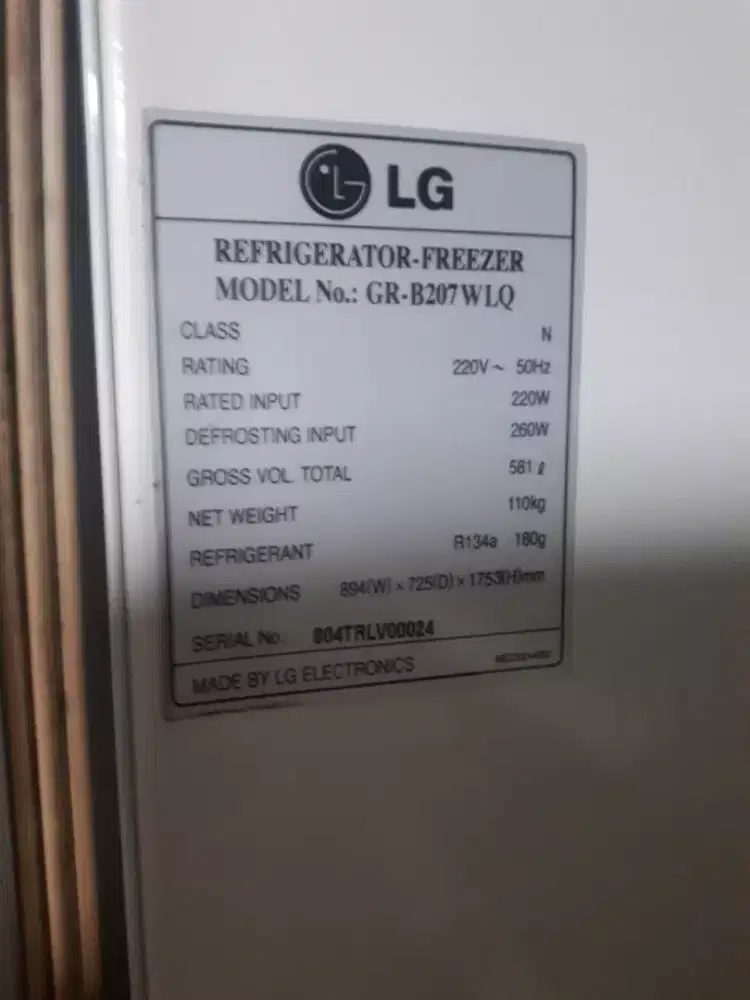 For Sale Kulkas Freezer 2 Pintu Merk LG