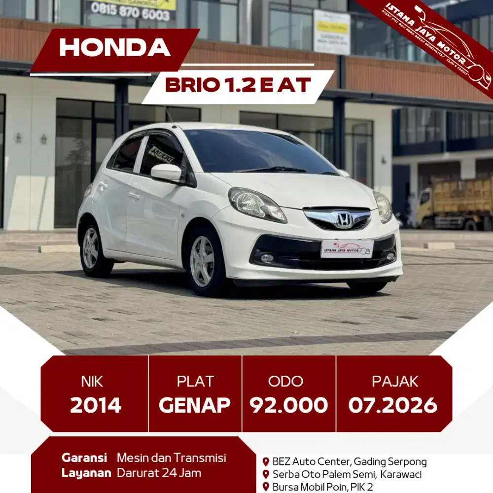 [TDP 8JT] HONDA BRIO 1.2 E AT 2014