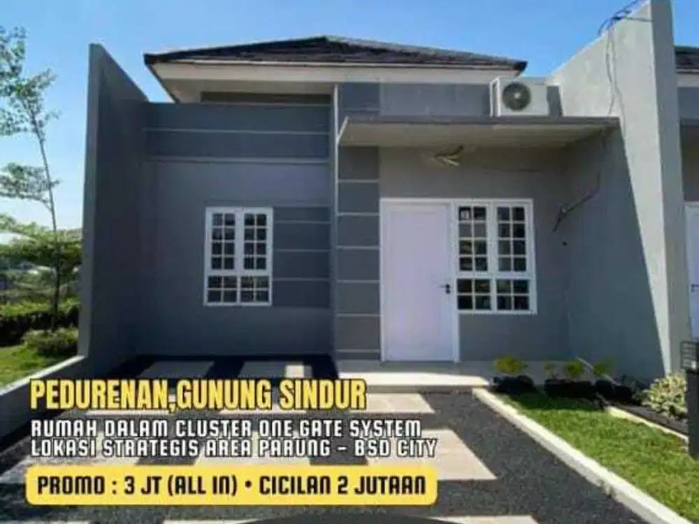 TERMURAH RUMAH SIAPHUNI BONUS MOTOR BEAT ,ANGSURAN 2 JUTAAN DEKAT BSD