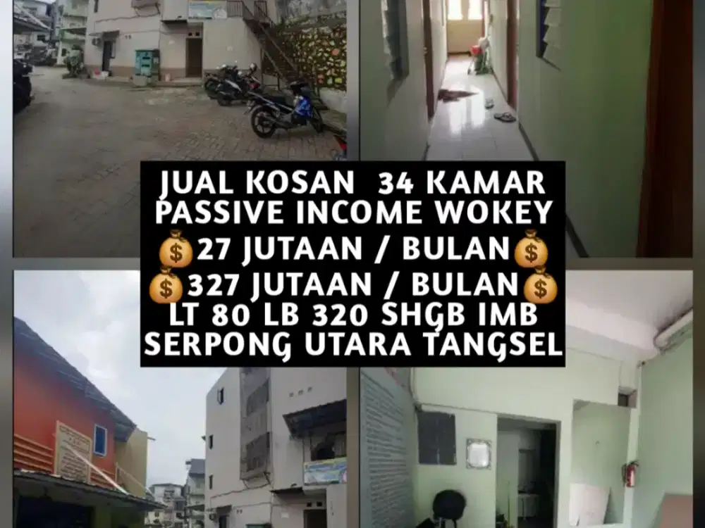 JUAL KOST KOSAN 34 KAMAR DI JELUPANG SERPONG UTARA TANGERANG SELATAN