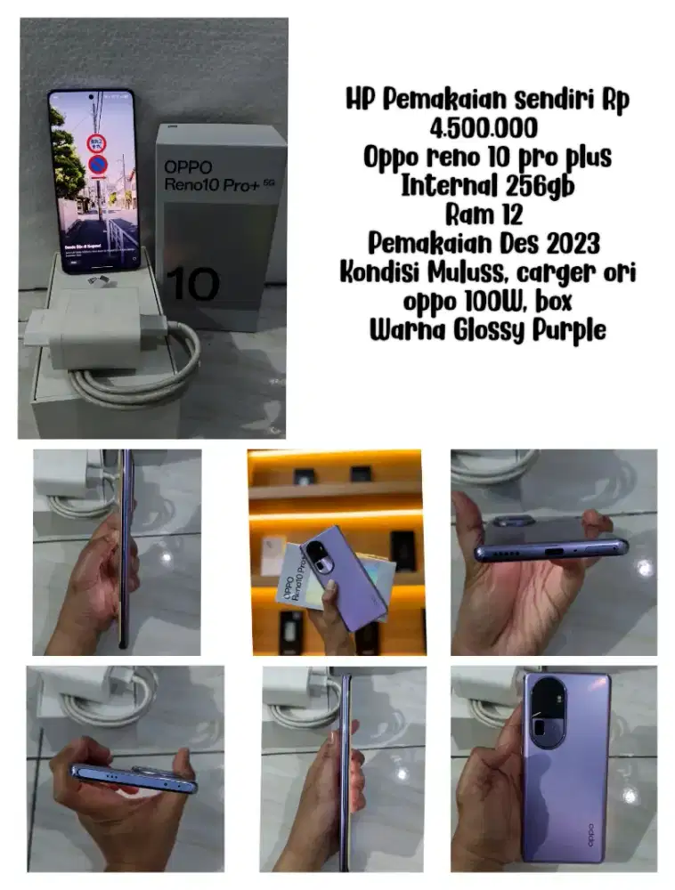 Jual Oppo Reno 10 Pro Plus
Kondisi Normal dan Mulus Dijamin
