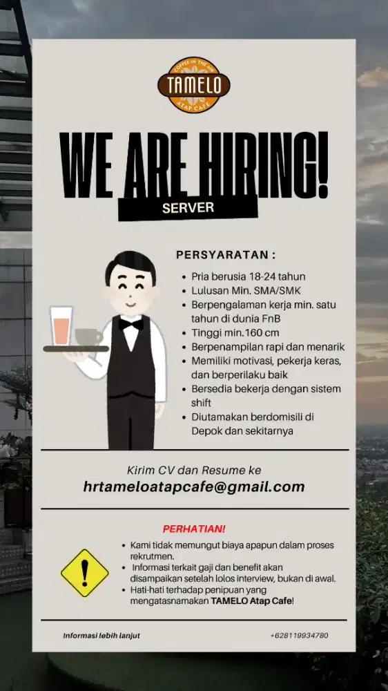 Lowongan Kerja Server & Store Keeper