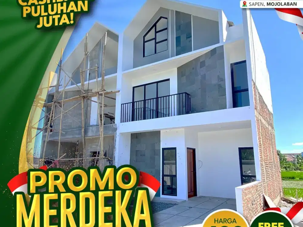 Unit Terbatas! Rumah 2 Lantai Modern, Free Biaya Sampai SHM