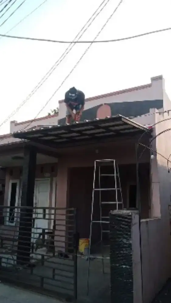 Kanopi baja ringan atap alderon, spandek pasir dan polos
