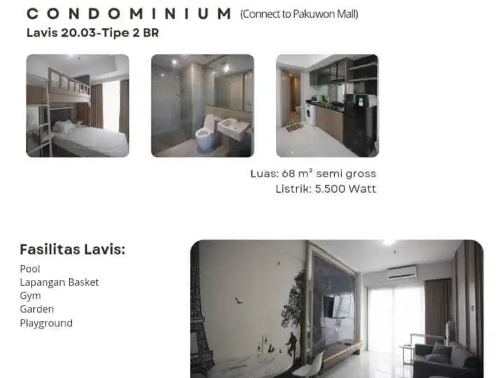 La Viz 2 Kamar Harian Bulanan Tahunan Connect Pakuwon Mall