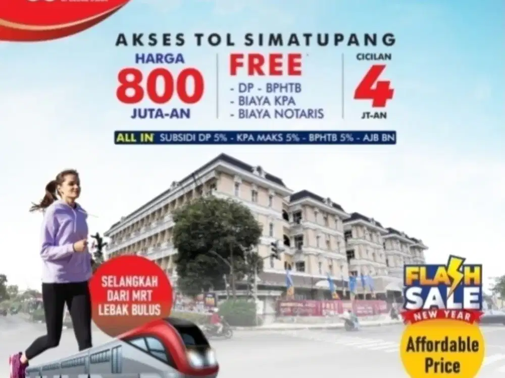 Hunian mewah murah free cicilan 3 tahun dekat Cilandak town square