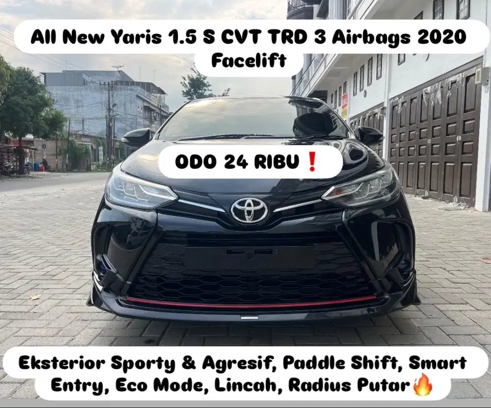 (TDP 36 JUTA!) Toyota All New Yaris 1.5 S CVT TRD Hitam 2020