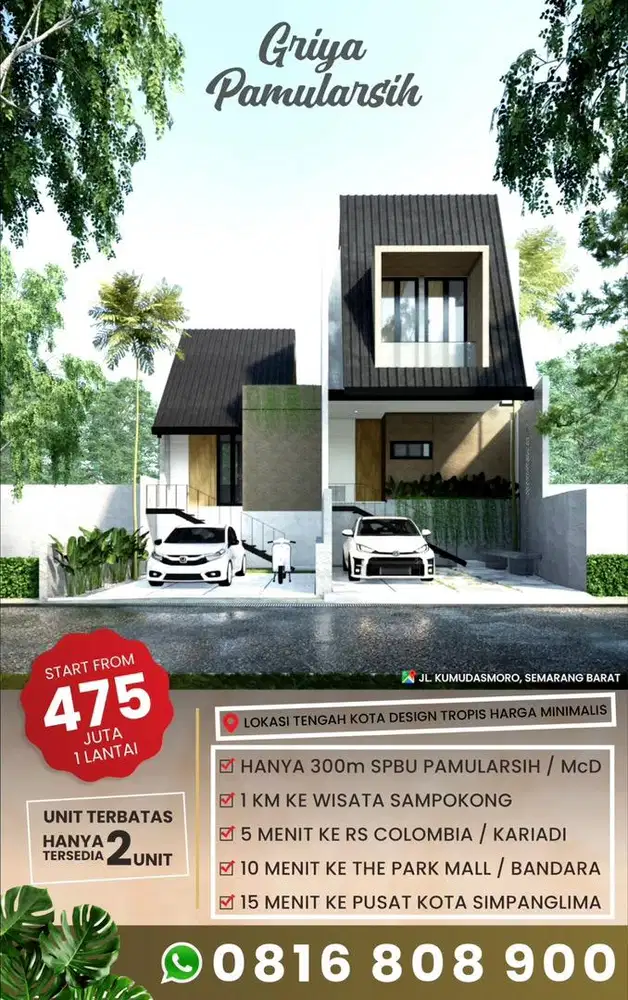 Rumah Semarang Barat Pamularsih Manyaran Pusponjolo Dekat Sampokong