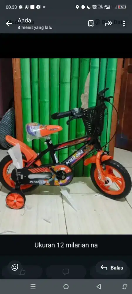 Sepeda anak ukuran 12  harga pas