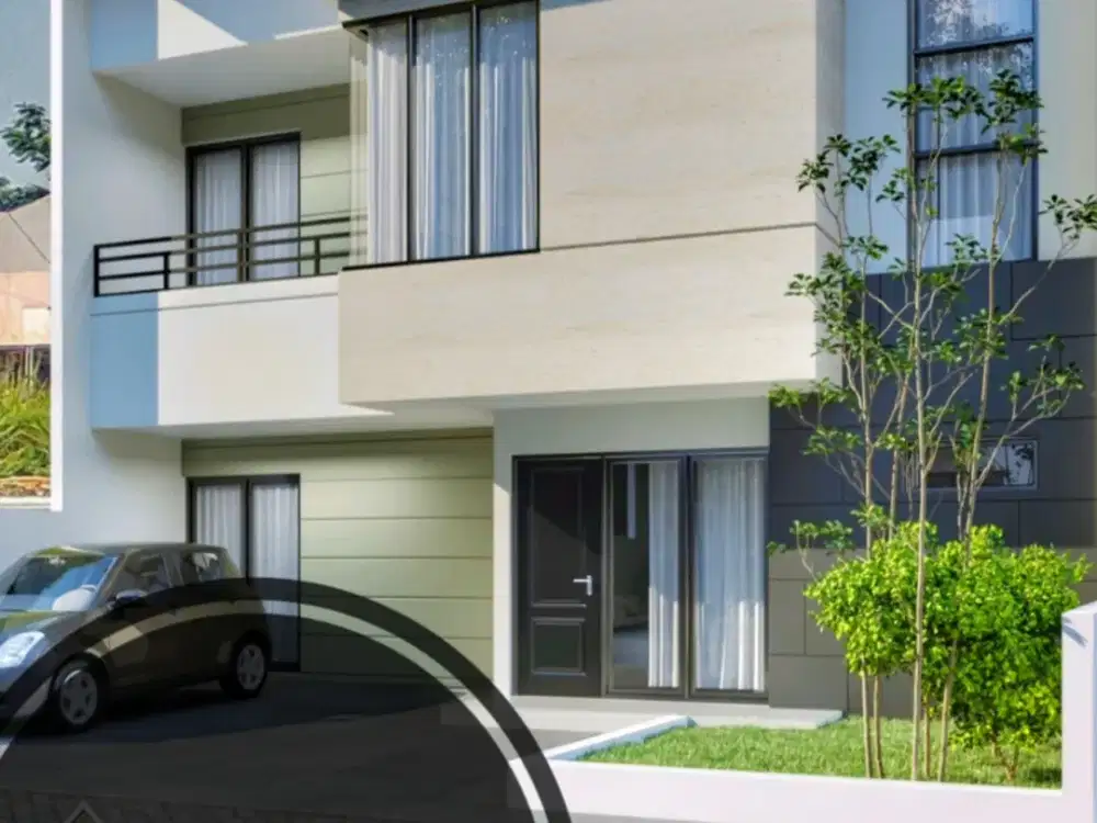 Dijual rumah dua lantai free design nempel kota perumahan strategis
