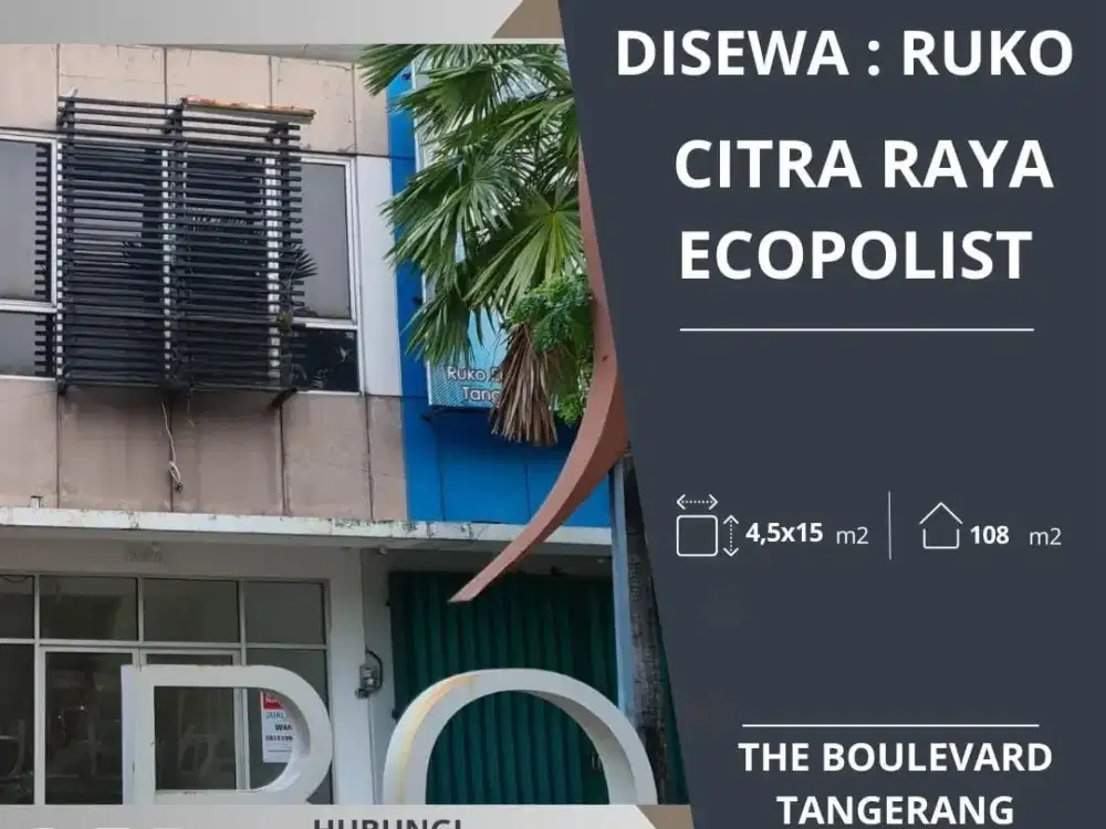 Disewa: Ruko Ecopolist Citra Raya, Tangerang, Banten