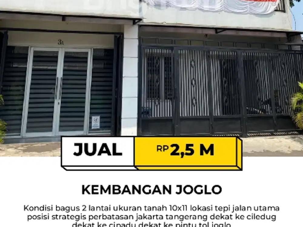 Ruko strategis siap huni jalan masjid assalam joglo jakarta barat
