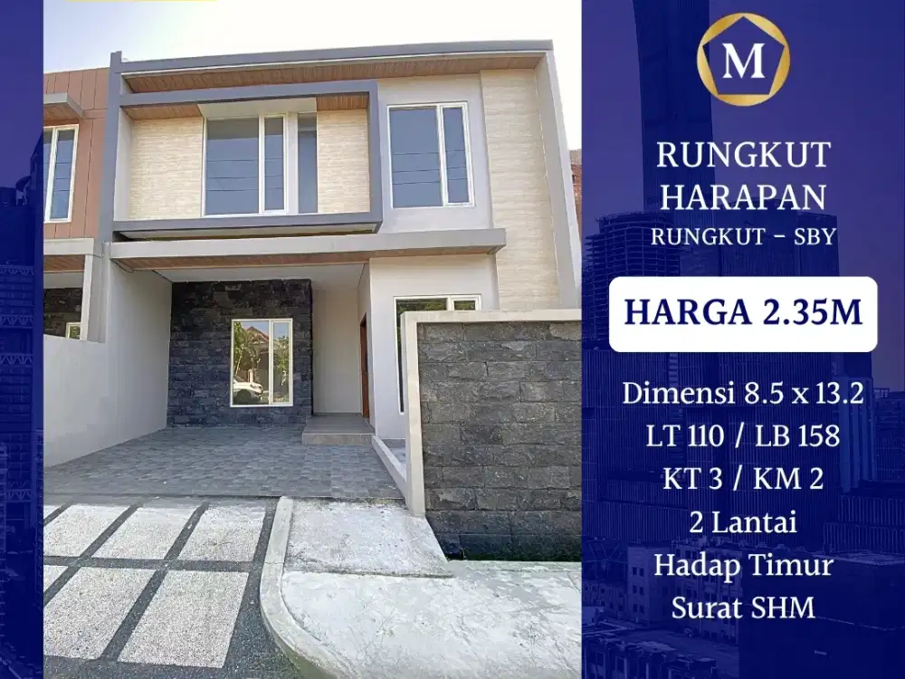 Rumah Baru Rungkut Harapan dkt Gununganyar Tenggilis UPN MERR UBAYA