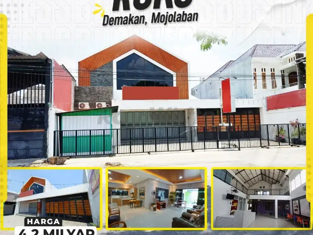 Dijual Ruko/Ruang Usaha Cocok Untuk Restoran, Desain Modern di Demakan