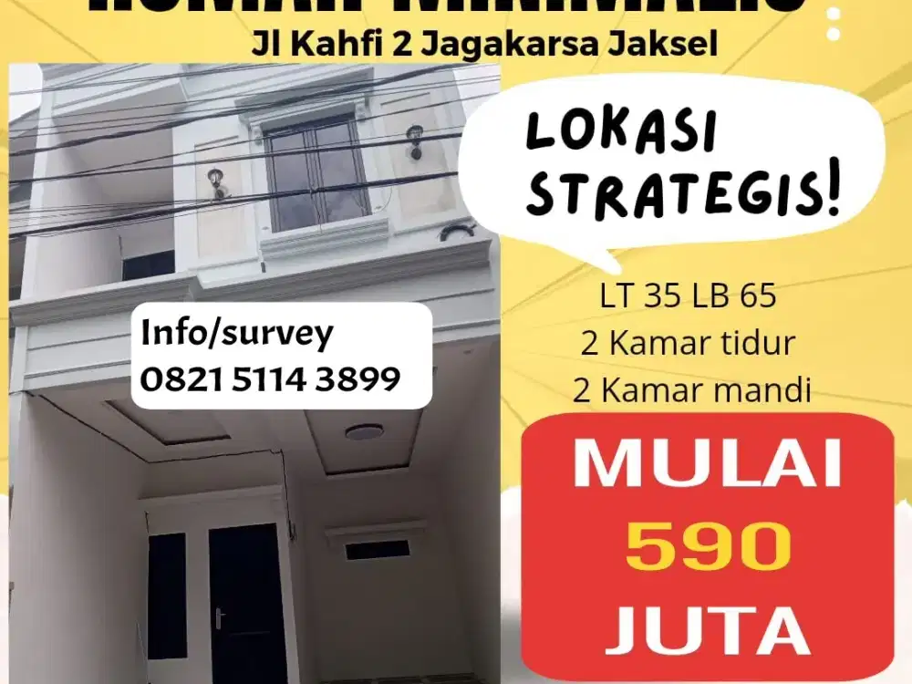 Rumah Baru 2 Lantai Akses mobil Bebas banjir Jagakarsa Jakarta Selatan