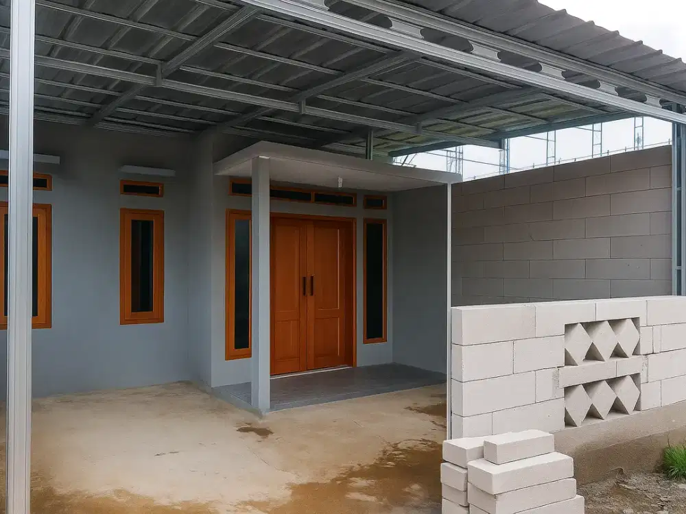 Jual Rumah siap huni akses pinggir jalan raya di lalui angkutan umum