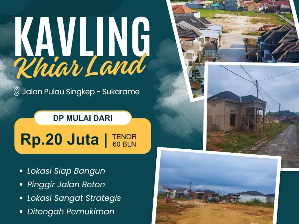 KAVLING TANAH RUMAH DAN RUKO SIAP BANGUN KHIAR LAND LAMPUNG