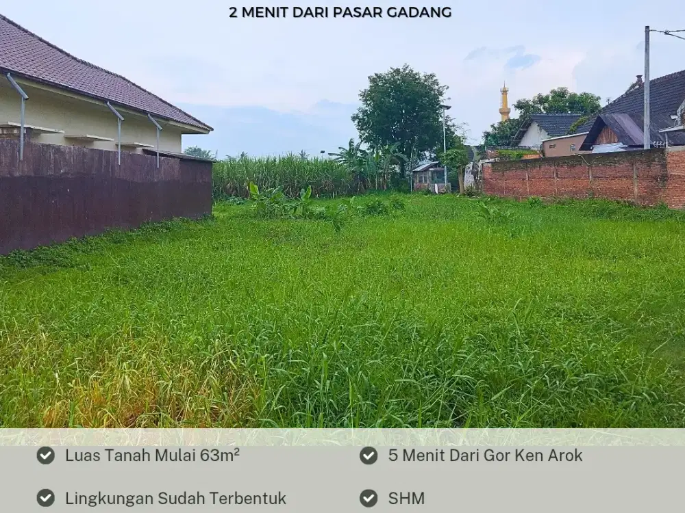 Tanah kavling murah lokasi arjowinangun malang akses mobil