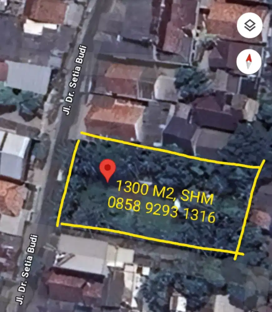 DISEWAKAN LAHAN 1300 M2 JL DR SETIABUDI, PARUNG SERAB, CILEDUG