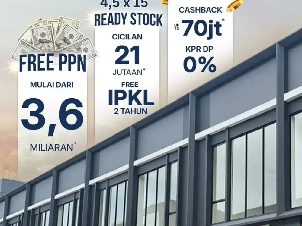 Ruko 3 LT HAMPTON AVENUE Strategis Tunai Keras Sama Harga Kpr Dp 20%