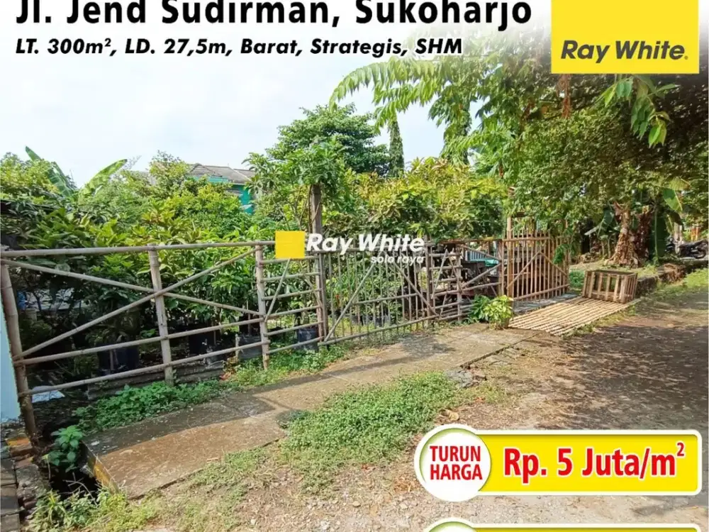 Dijual Tanah Kaling Siap bangun di Jl. Jendral Sudirman, Sukoharjo