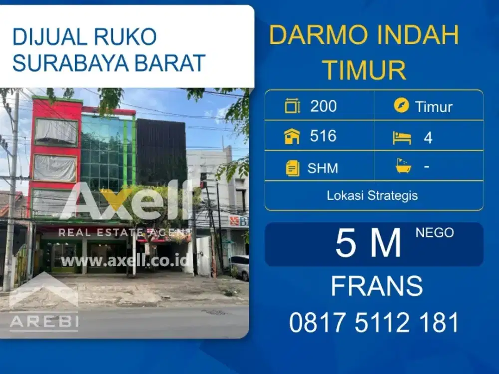 Ruko Darmo Indah Timur Dijual