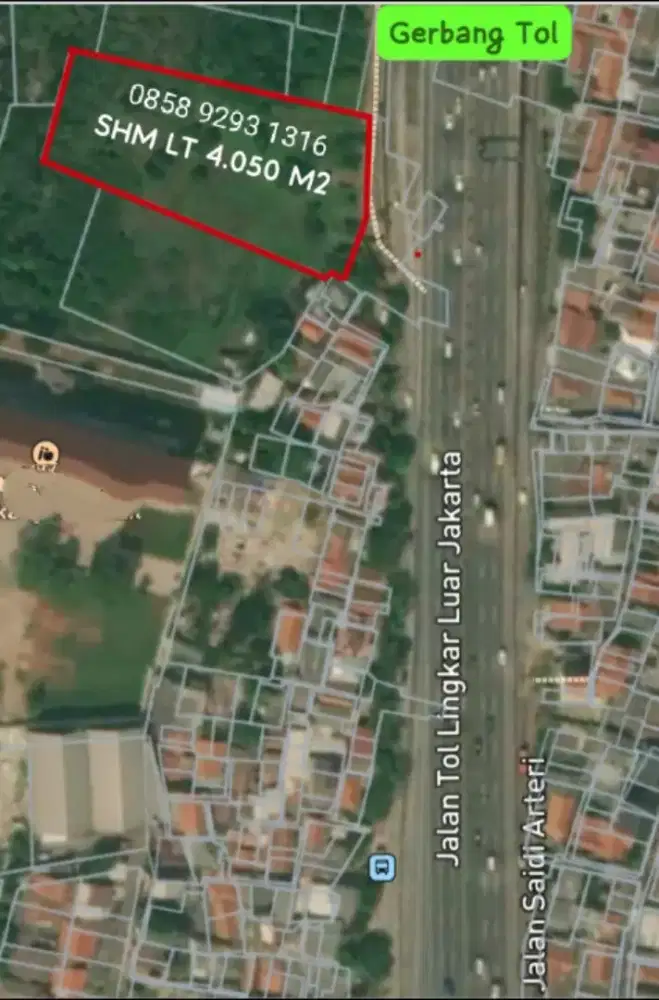 DIJUAL TANAH 4050 M2, PINGGIR JALAN TOL JORR PETUKANGAN SELATAN