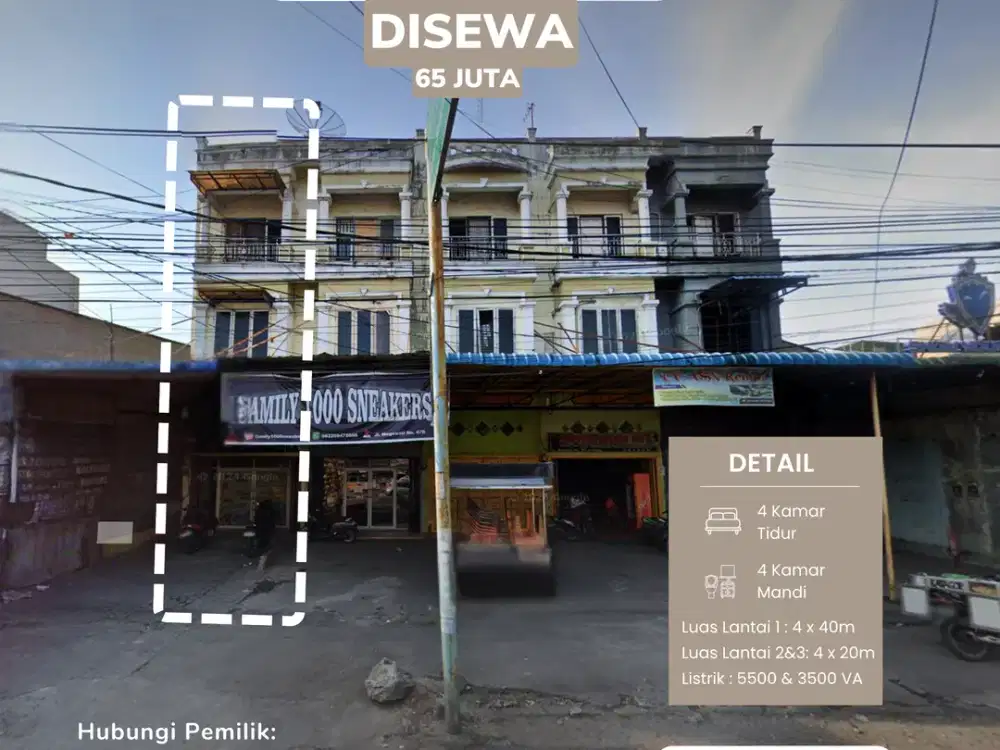 1 Ruko Panjang Strategis untuk Usaha dan Kantor Di Medan Kota !