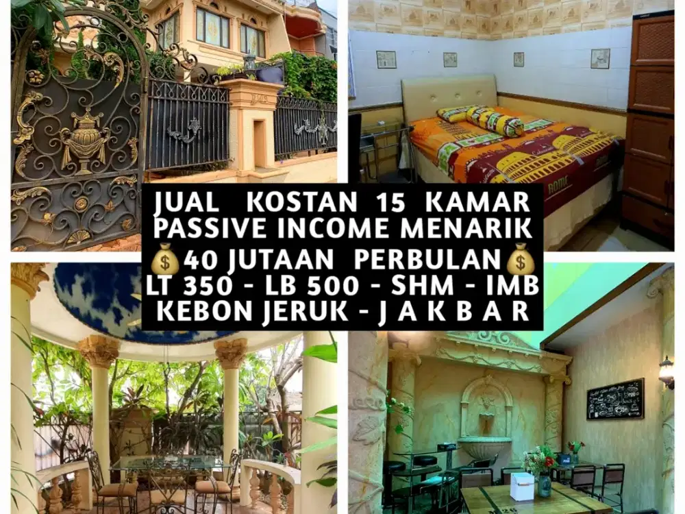 JUAL KOS KOST KOSAN KOSTAN 15 KAMAR KOMPLEK VILLA ARTERI KEBON JERUK