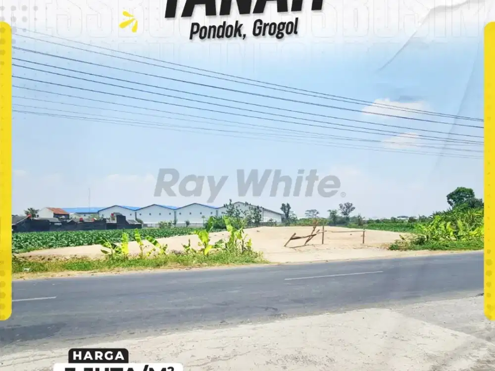 Tanah Strategsi Cocok dibangun Gudang di Pondok, Grogol,Sukoharjo