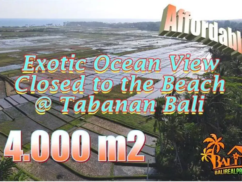 Ocean view 4,000 m2 Flat Land contour in Kerambitan