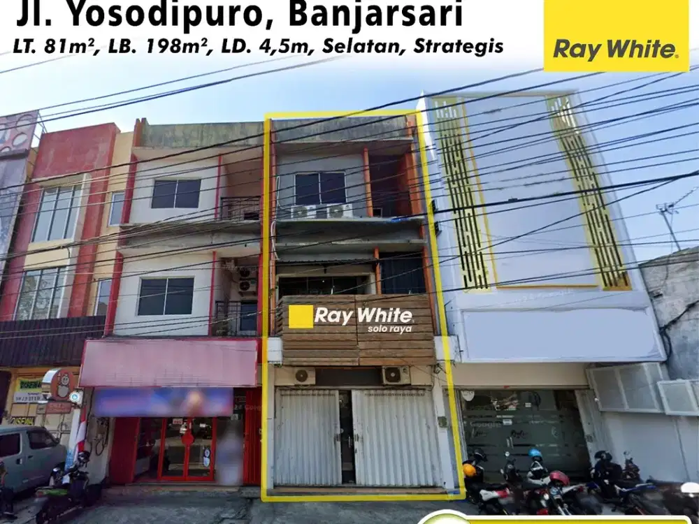 Dijual Ruko Strategis Tengah Kota 3 Lantai di Jl. Yosodipuro, Solo