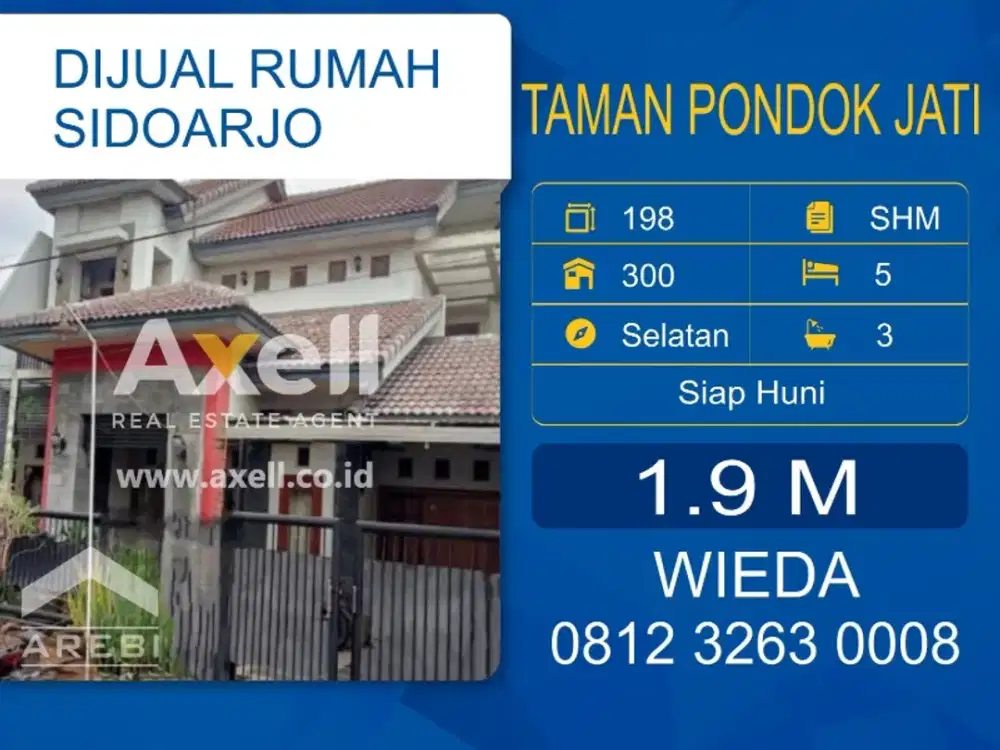 Rumah Taman Pondok Jati Sidoarjo Dijual
