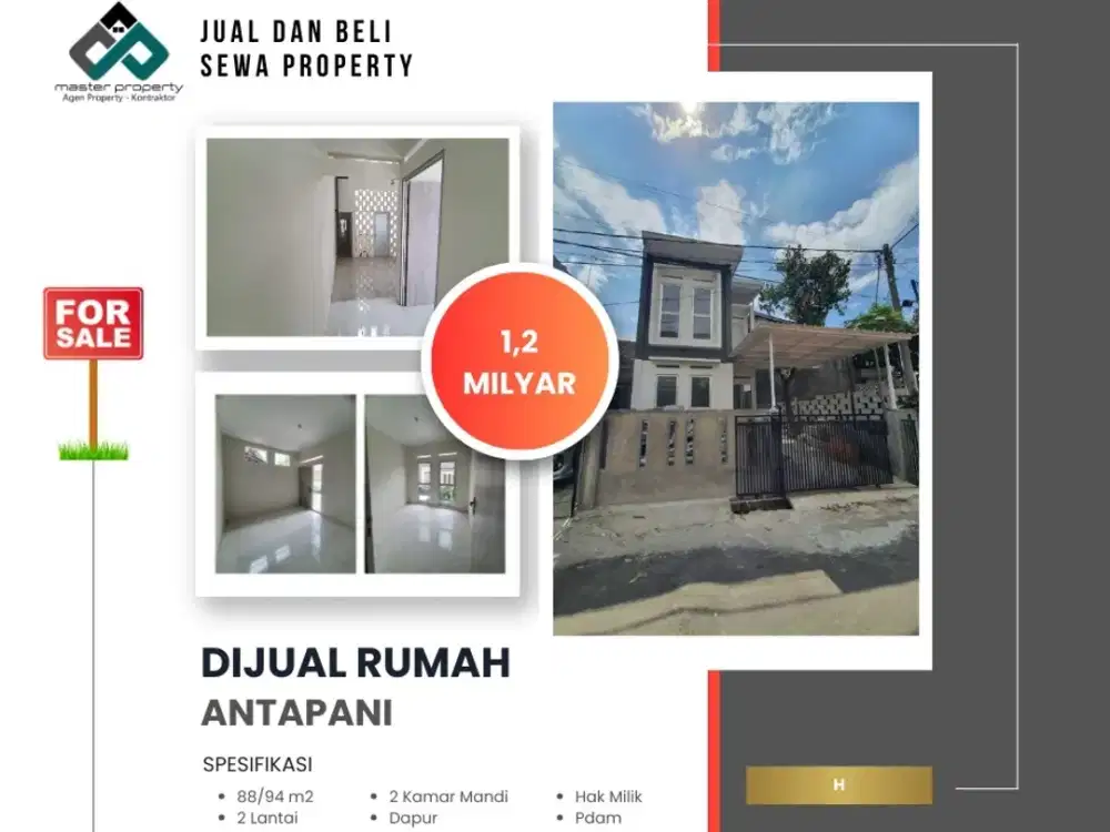 Jual cepat rumah baru 2 lantai di Komplek Antapani Kota Bandung