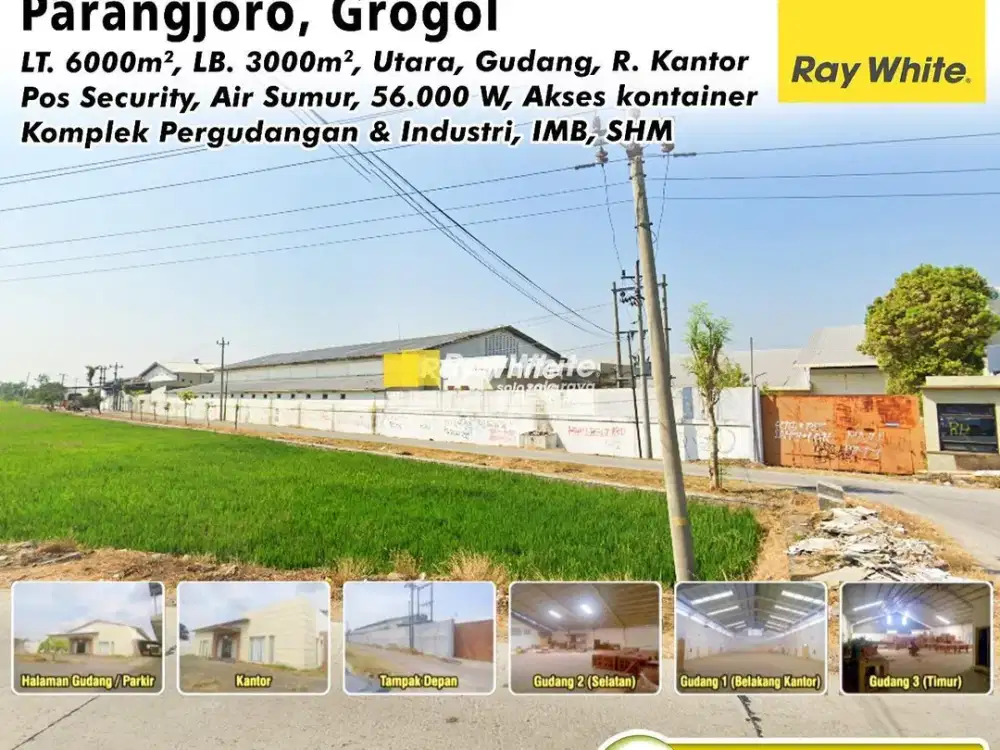 Dijual Gudang Zona Industri di Kawasan Pergudangan Parangjoro, Grogol,